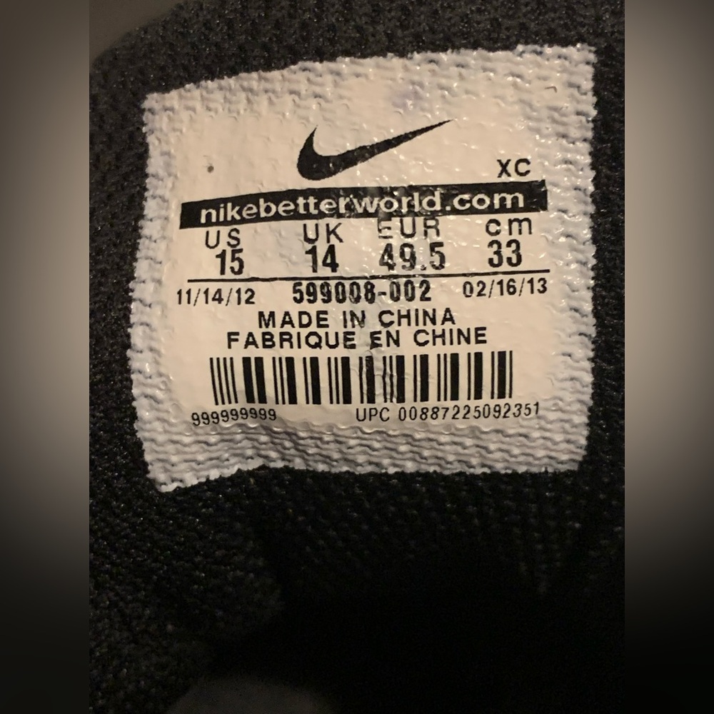 NIKE Alpha Pro Black Size 15 Cleats - Picture 12 of 16